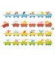 Jeu de dés de couleurs en bois – les petits trains des animaux