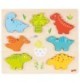 Puzzle dinosaure Montessori en bois – 7 pièces qui tiennent debout