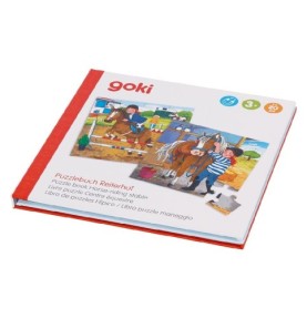 Couverture du livre Goki Centre équestre, dos rouge, pictogrammes aimant, 3 ans et plus, 40 pièces