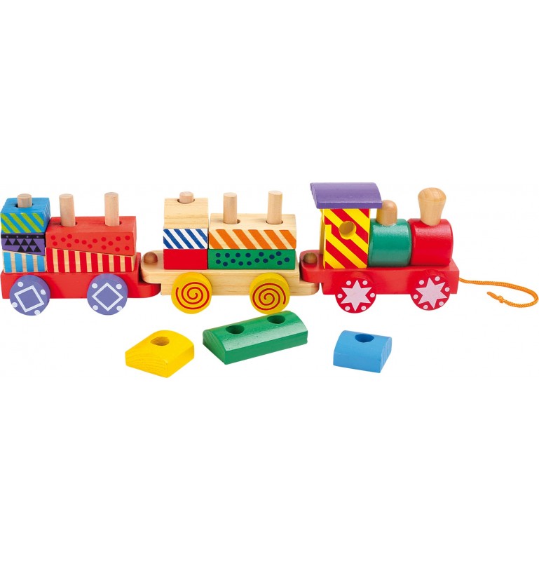 Train en bois formes - Jeu Montessori - Jouet