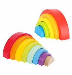 Puzzle arc-en-ciel en bois pour enfants