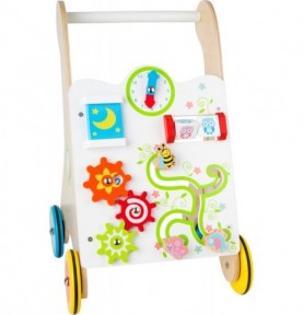 Trotteur En Bois Montessori Bébé 12+ Mois - Centre D'Activités Multifonctions, Xylophone, Trieur Formes