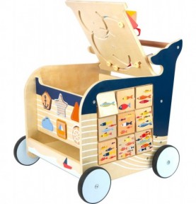 chariot bébé : chariot de marche en bois