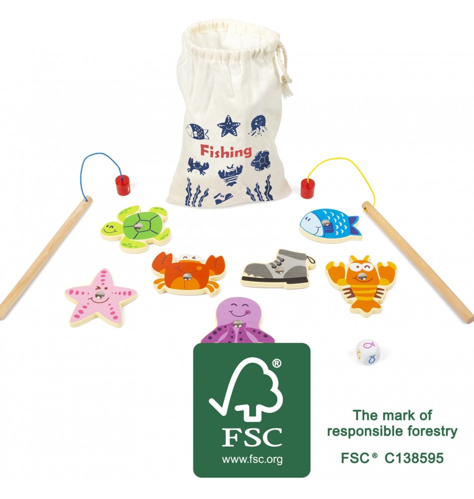 Jeu De Pêche Magnétique En Bois - Jouet Montessori 2 3 4 5 Ans - Pêche Aux Poissons Avec Canne - Éducatif Et Amusant