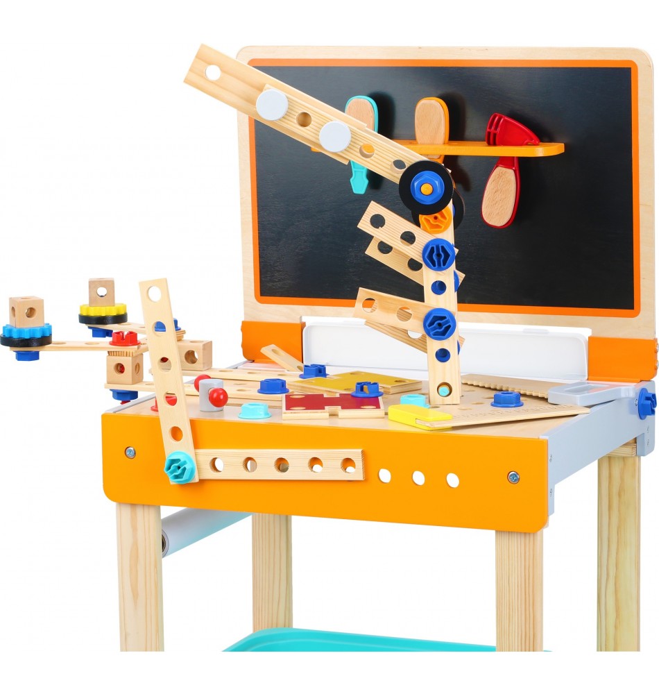 Konoz Etabli Enfant 62 Pièces – Camion à Monter, Outils, 9 Couleurs De Vis, Montessori, Dès 3 Ans