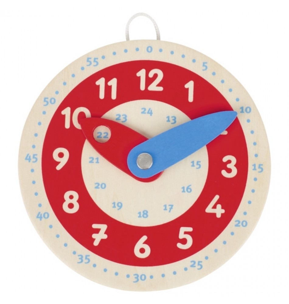 Horloge Montessori - Rouge & Bleue