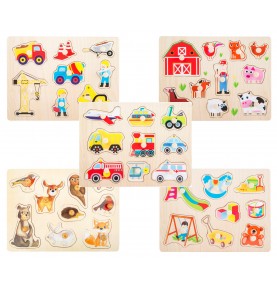 Puzzles en Bois à Bouton, Puzzle Encastrement avec Panneaux Perforés, Jouet  Éducatif Montessori Éducatif Tableau de Tri de Puzzles pour Bébés