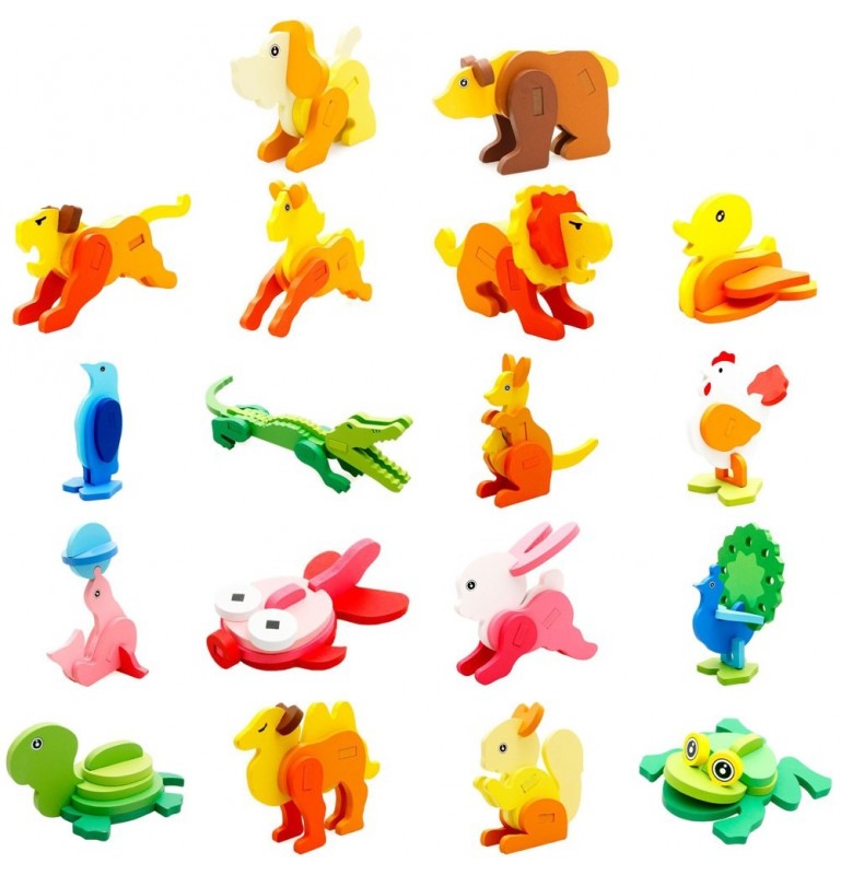 3 ans enfant puzzle bébé jouets en bois 3d dessin animé animal