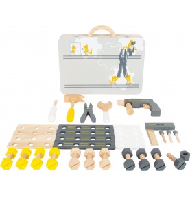 82 Pièces Jouet Malette Outils Bricolage Enfant Bloc De