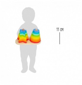 Double jeu d'empilement Arc-en-ciel Montessori