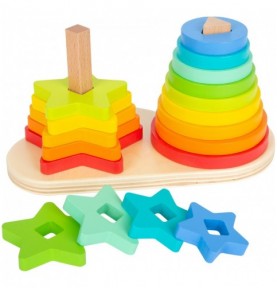 Double jeu d'empilement Arc-en-ciel Montessori