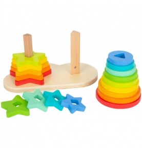 Double jeu d'empilement Arc-en-ciel Montessori