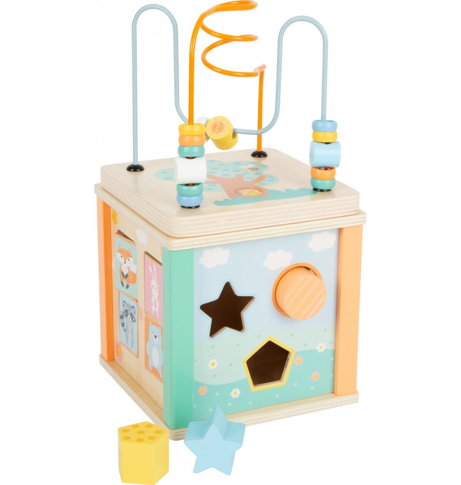 Jouet Bebe 1 2 Ans, Cube D'activité Bébé en Bois 6-en-1, Jouets