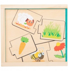 Jeu éducatif puzzle en bois 2 Qui mange quoi ? alimentation des