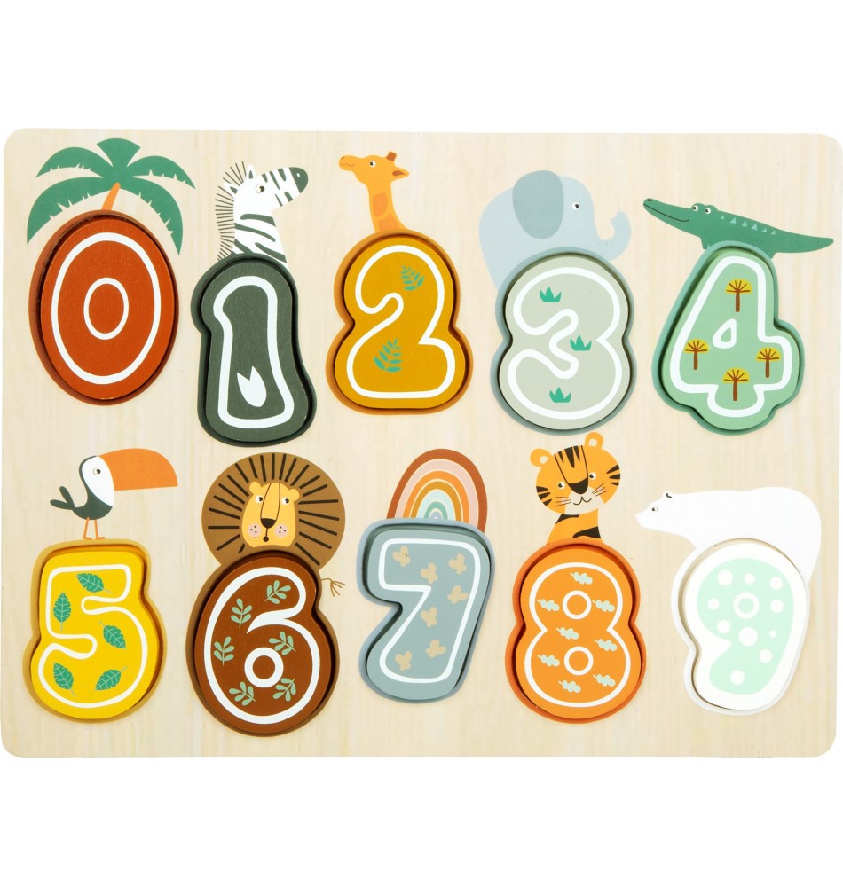 Puzzle chiffres anglais - Safari Montessori