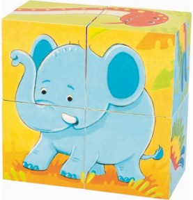 Jeux Montessori : Puzzle de cubes bébé