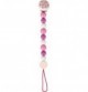 Accroche sucette en bois - Rose avec fleurs