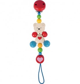 Accroche tétine en bois ourson Montessori