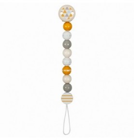 Porte tétine en bois orange Montessori