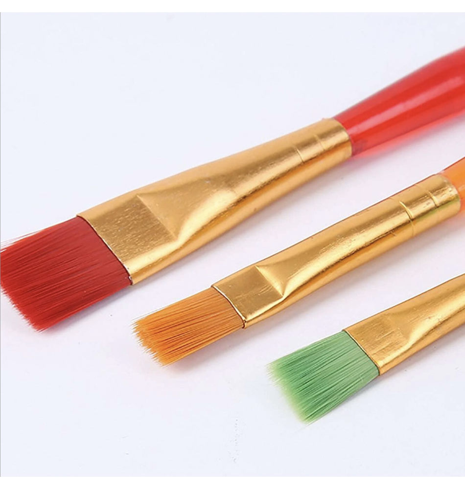 Lot De 10 Pinceaux Peinture MUPACK - Nylon, Poignée Bois - Pour Acrylique, Huile, Aquarelle - Taille Variée Pour Artistes Et Enfants