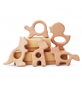 Foykay®, jouets éveil Montessori bois silicone: Anneau, Hochet, Balle  sensorielle, Puzzle Bebe