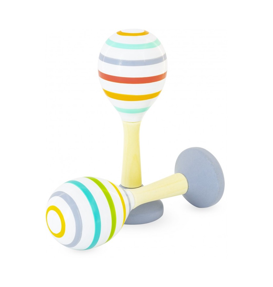 small foot® Hochets musicaux maracas bois pastel