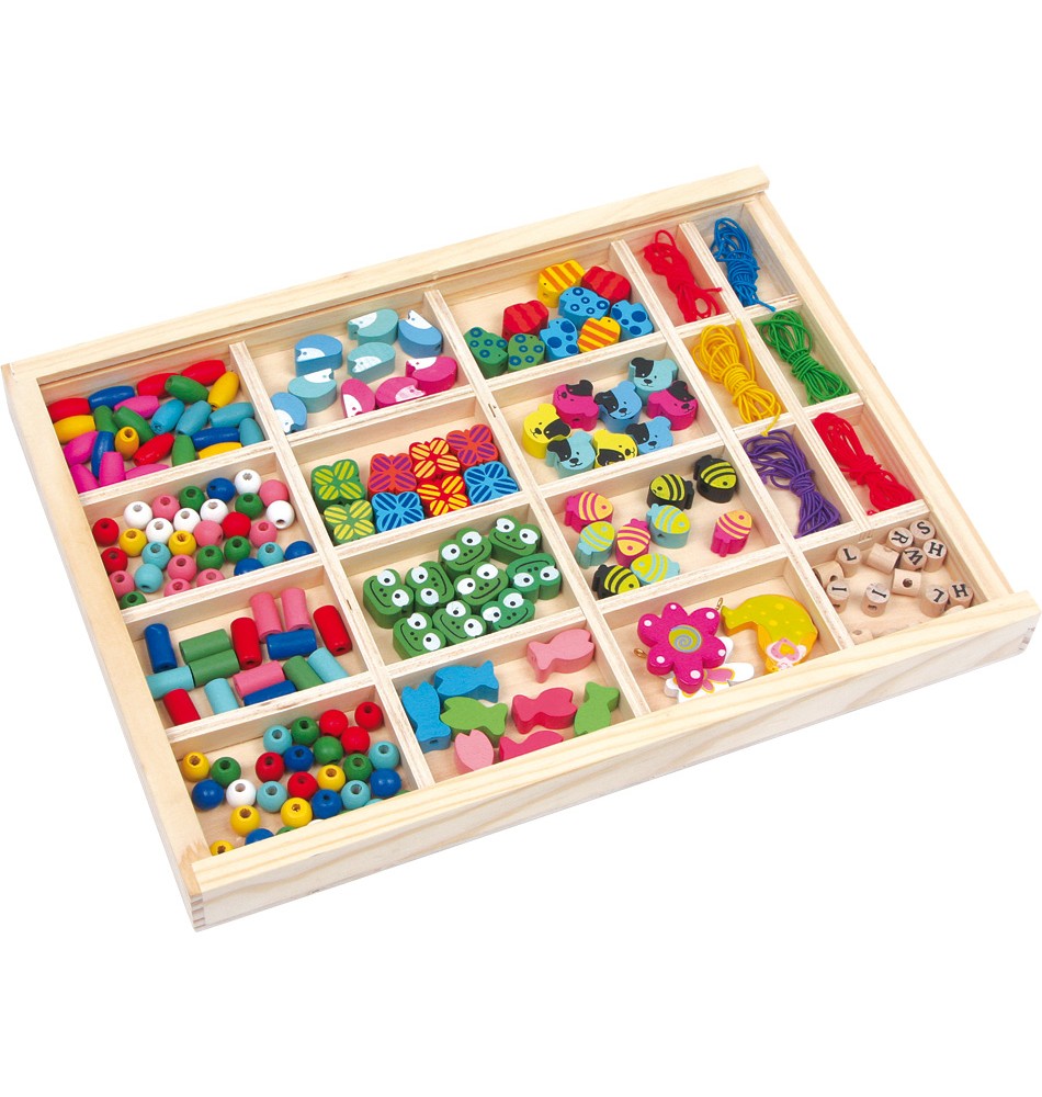 Jouet Montessori en Bois 4 en 1 Jeu de Société Jeu de Clip Perles