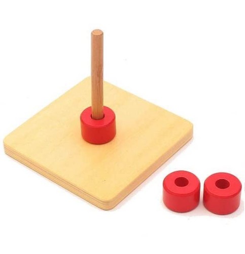 Jeu D'Anneaux En Bois Massif Montessori - Empilable Éducatif Pour Enfants Avec Base Et Tige