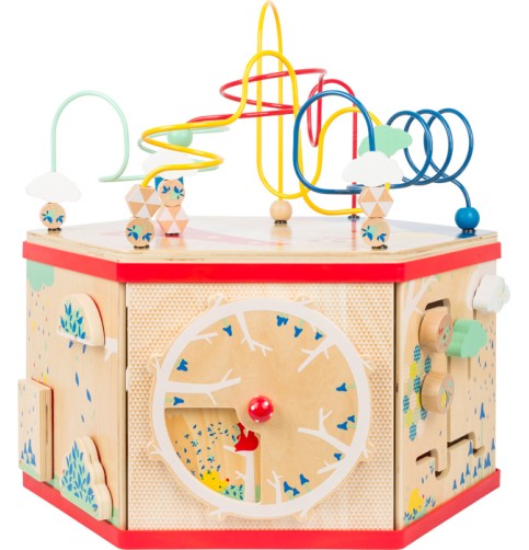 IPLO Cube D’Activité Montessori XL – 6 Faces – Miroir, Hochet, Dentition – Dès 0 Mois