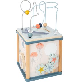 Surplex 5 en 1 Cube Activite de Motricité en Bois Multifonctions Jouet  Cadeau pour 1 2 3 Ans Garçons et Filles, Bebe Centre d'Activités Jeu Perles  de