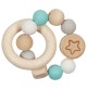 Hochet en bois et silicone - Étoile bleue turquoise