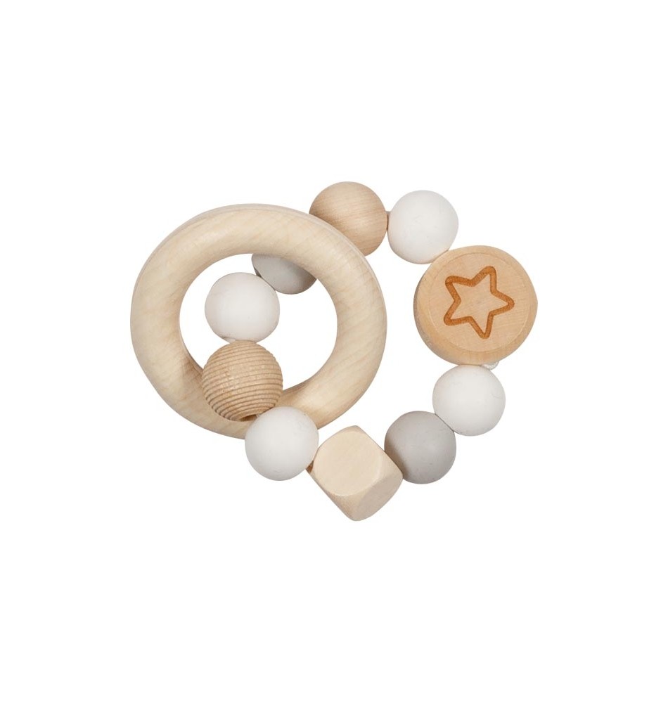 Anneau de dentition bois et silicone - Teether naturel pour dents