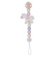 Accroche tétine en bois - Cheval rose et blanc