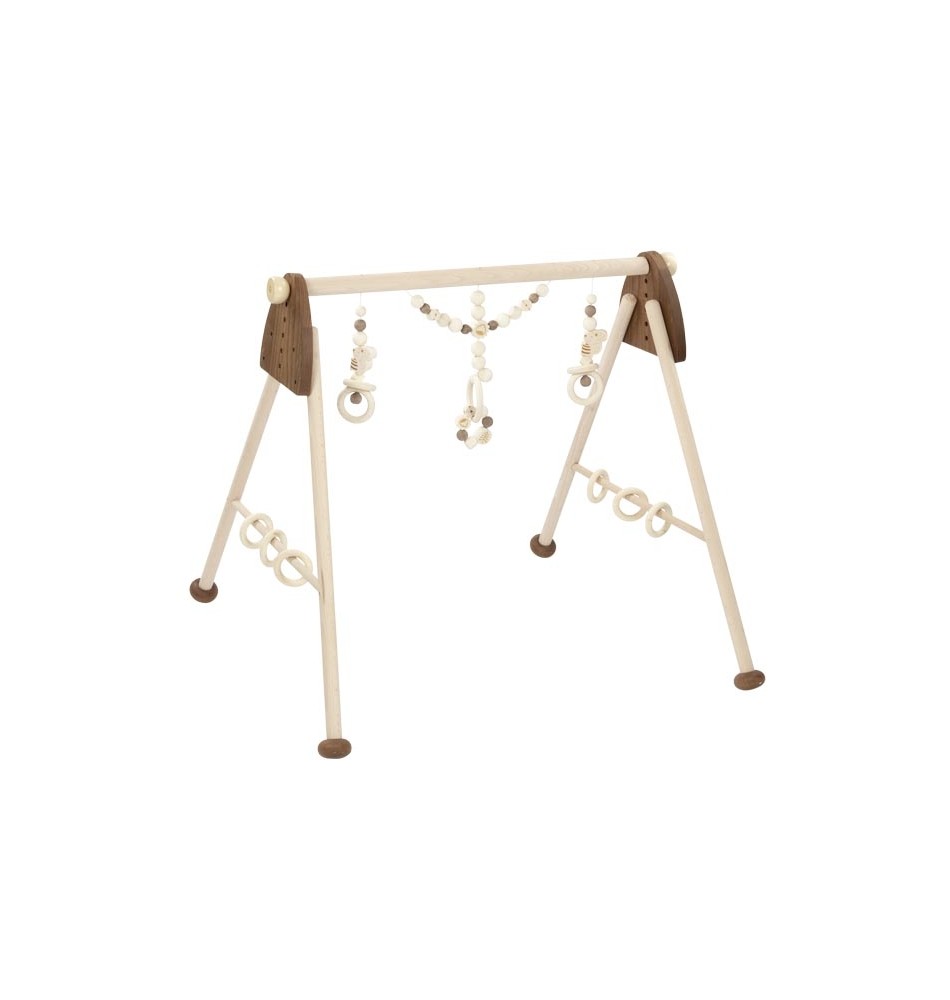 Arche / portique d'éveil bébé en bois montessori 👶 4 suspensions -  Montessori