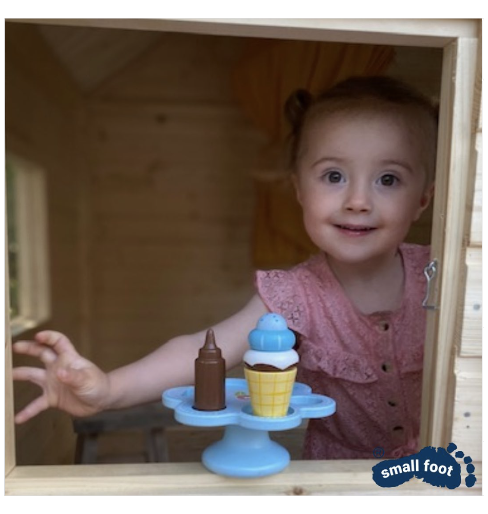 Porte-glaces Enfant En Bois - Glacier 28 Pièces - Jeu De Rôle Dinette - Jouet éducatif 3 Ans Et Plus