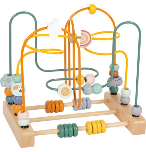 Boulier Bébé Relaxdays – Circuit De Motricité En Bois – Dès 1 An – Design D – Multicolore – 21 X 22,5 X 14,5 Cm