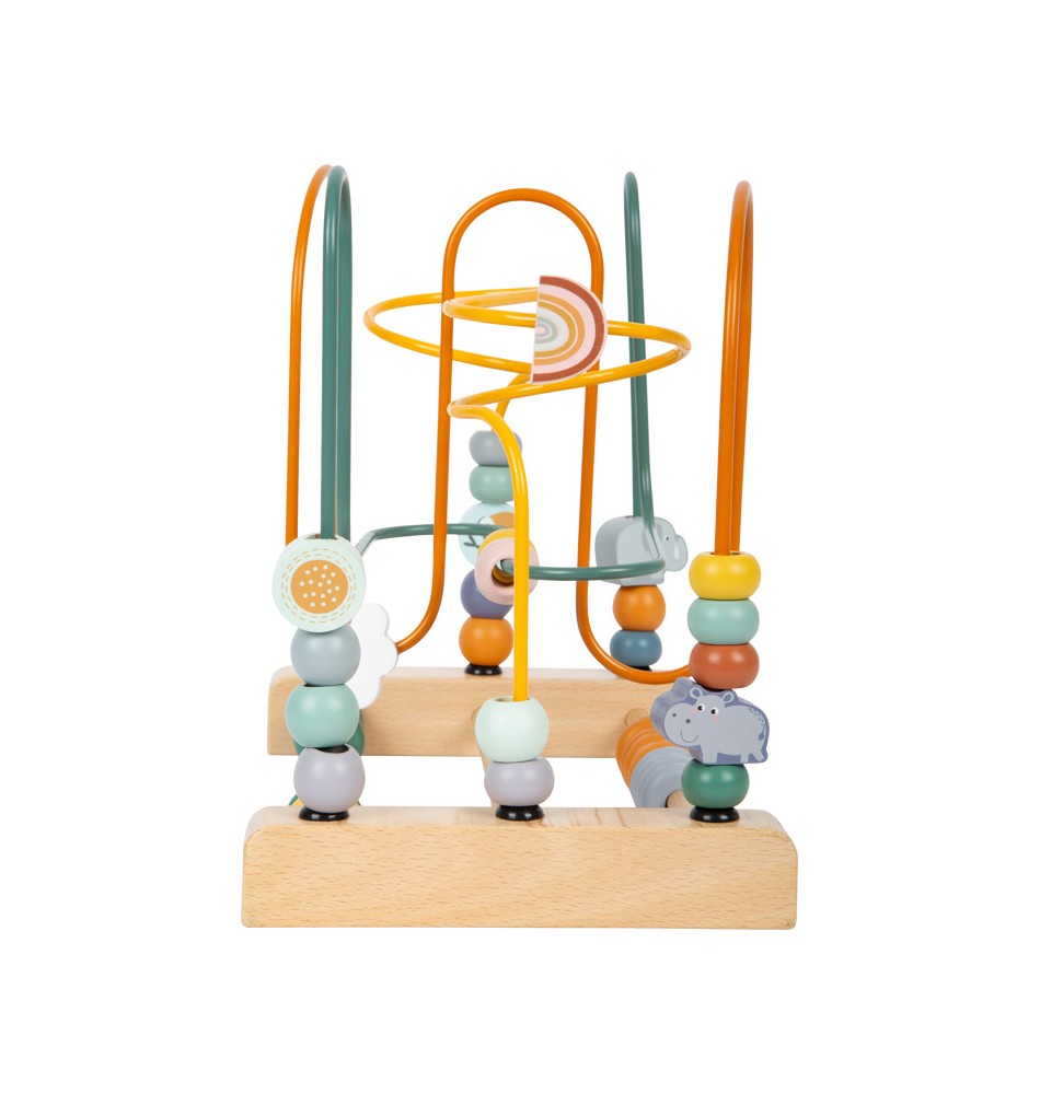 Boulier Labyrinthe Bébé Relaxdays – Circuit De Perles En Bois – Dès 1 An – Motricité Et Couleurs