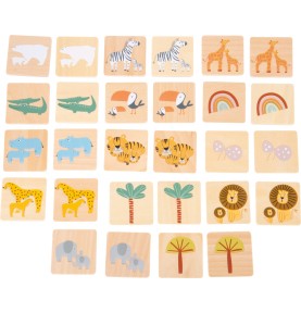 Jeu Memory éducatif en Tissu pour Enfant Animaux Jungle Savane