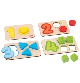 Jeu Montessori -  puzzle bebe en bois