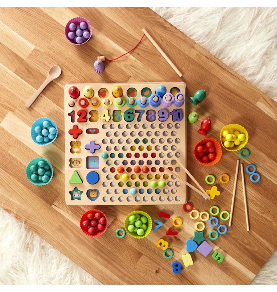 Jeu De 20 Tiges De Comptage En Bois Coloré – Outil Pédagogique Mathématiques Maternelle – Apprentissage Chiffres Et Couleurs
