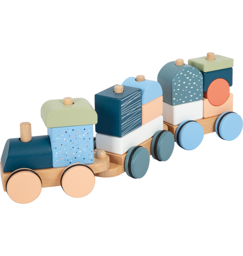 Train en bois bébé - Jouet à tirer - Jouet Montessori