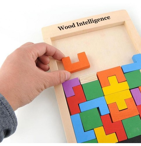 Puzzle Tetris 3D En Bois LUPATDY – Montessori, Empilage, Dès 3 Ans