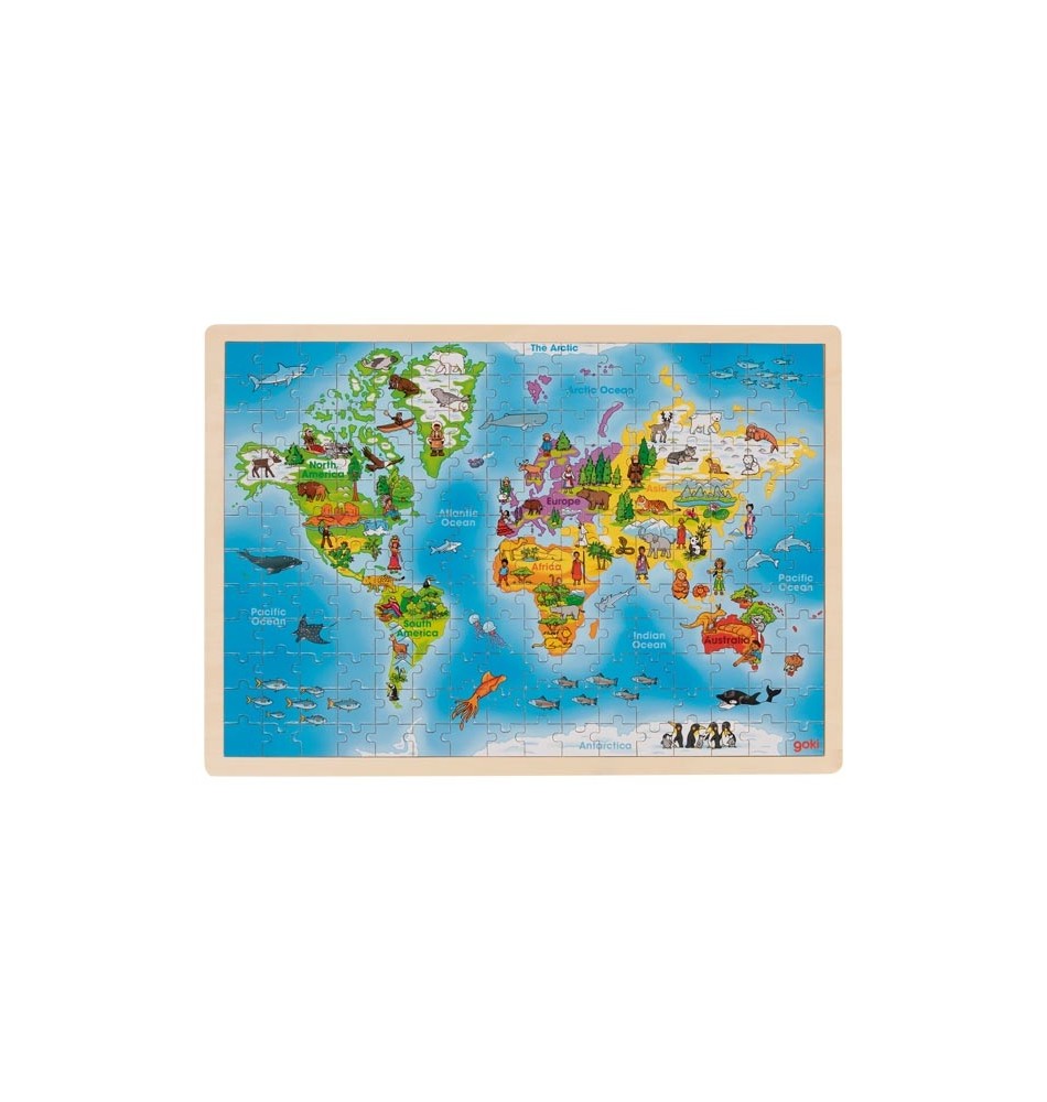 PUZZLE en BOIS 96 pièces : LE MONDE