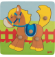 Puzzle bebe 12 mois - 5 pièces - Cheval