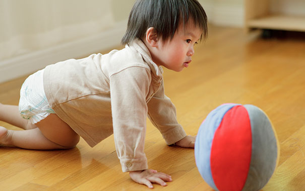 Balle sensorielle : Balle de préhension Montessori - Tissu Bio Prénom Grelot