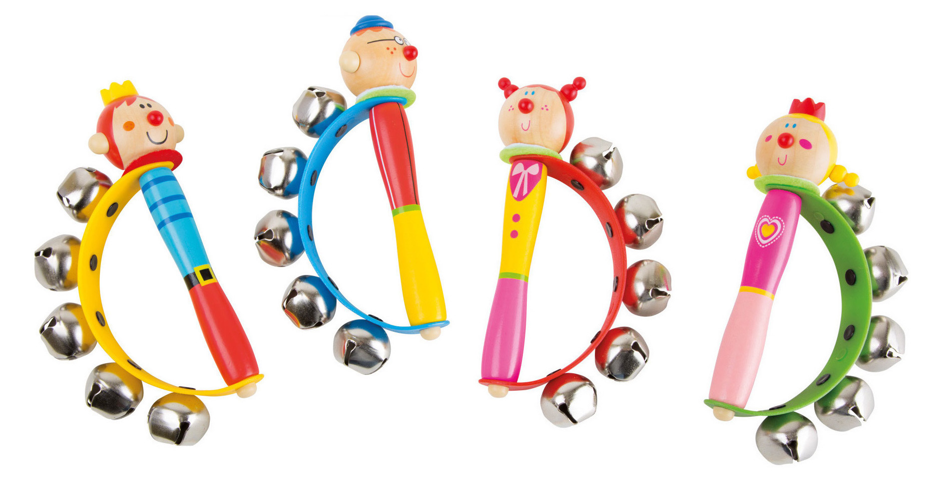 hochets molaires Montessori cadeau sensoriel pour bébé Lot de 2 grelots arc-en-ciel avec rubans à pompons anneaux en bois 