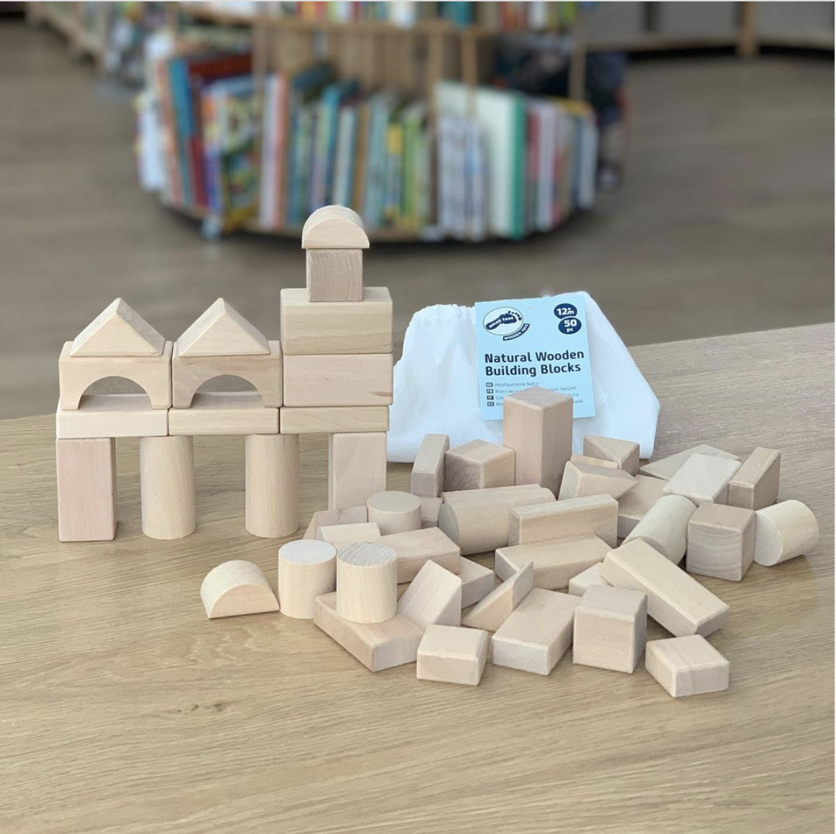 Jeu de construction en bois 50 pieces enfant - Jeux éducatifs