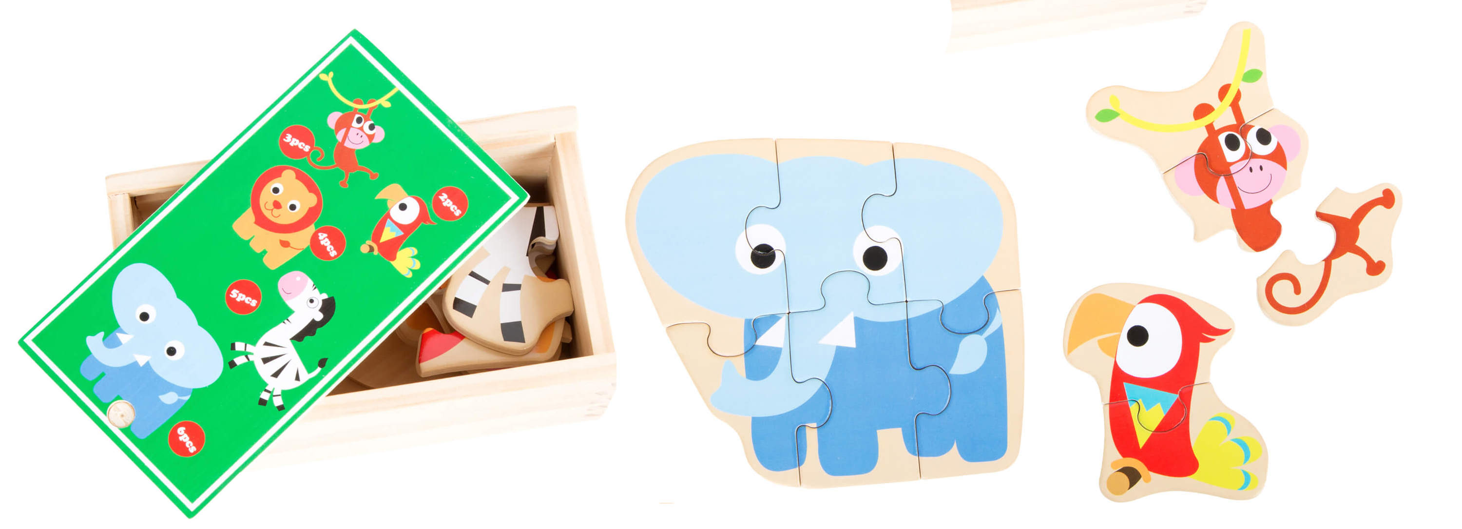 Puzzles Montessori en bois pour enfants, jouet pour bébé de 2 ans