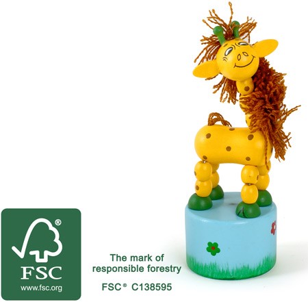 Savannah Animals Wakouwa Wooden Push Toy - Vue 4