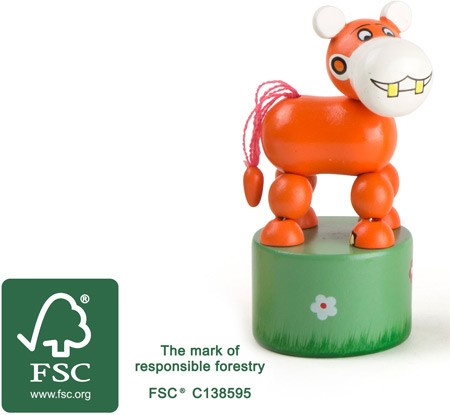 Savannah Animals Wakouwa Wooden Push Toy - Vue 5